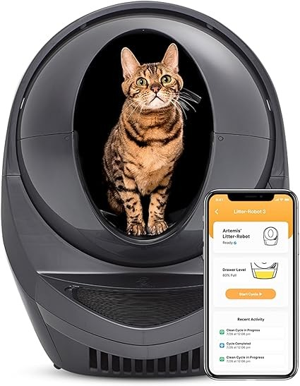 Litter-Robot 3 Connect by Whisker (Grey) Automatic Self-Cleaning Cat Litter Box
