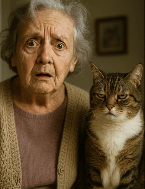 femme âgée avec son chat pour la journée mondiale de la maladie d'Alzheimer