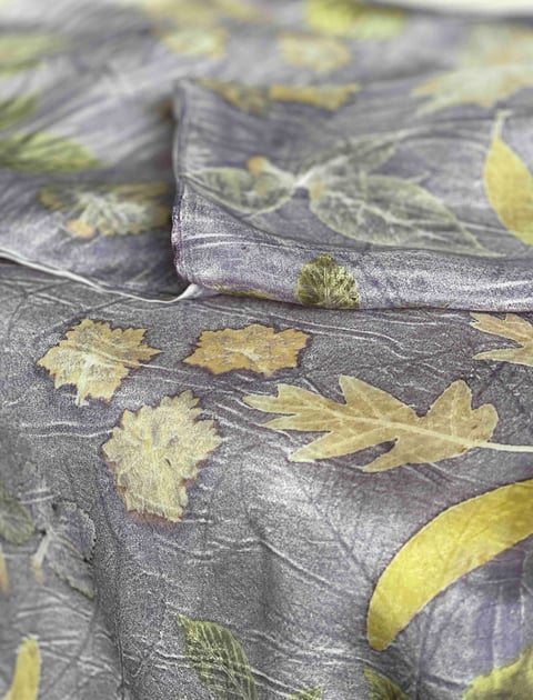 Botanical Print Silk Scarf