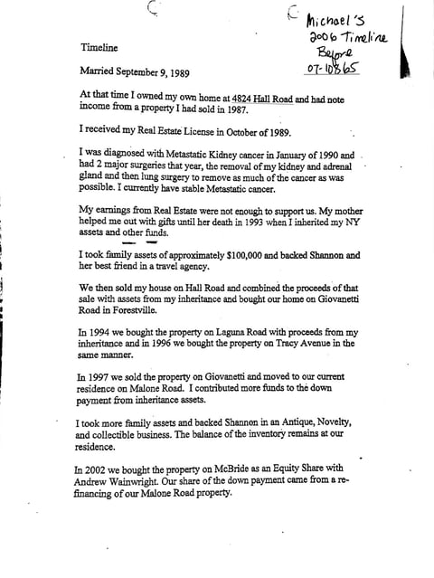 2006 Statement of facts by Michael Falk 