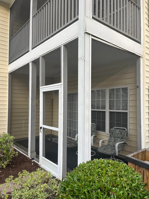 Screen porch rescreen in Charleston with fiberglass screen. 