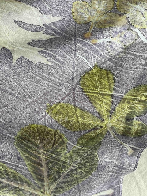 Botanical Print on Silk, detail