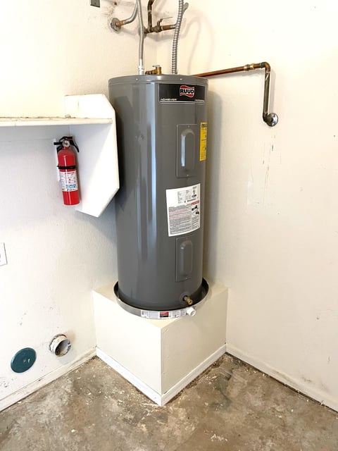 Water heater replaced with drywall repairs