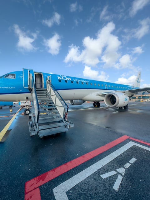 KLM airplane at Schipol Airport in Amsterdam