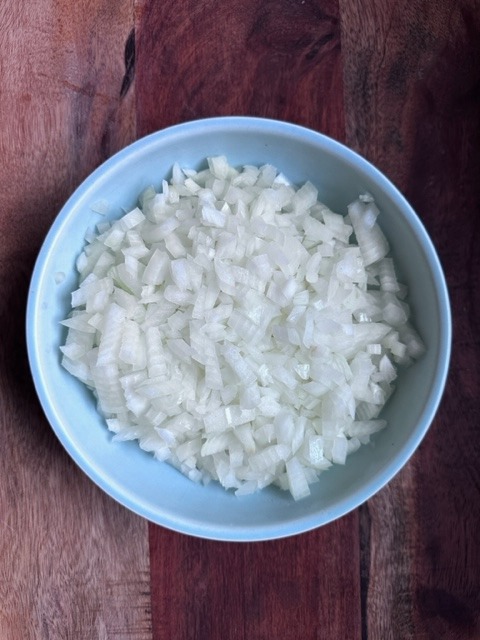 About 2-3 diced onion