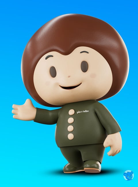 Projeto de mascote 3D personalizado criado pela Produtora Movement