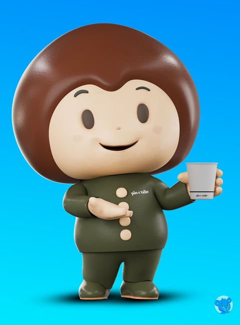 Projeto de mascote 3D personalizado criado pela Produtora Movement