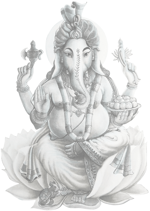 Ganapati-black-and-white