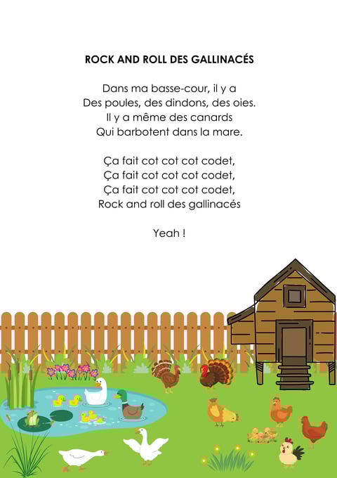 paroles illustrées "rock'n roll des gallinacés"