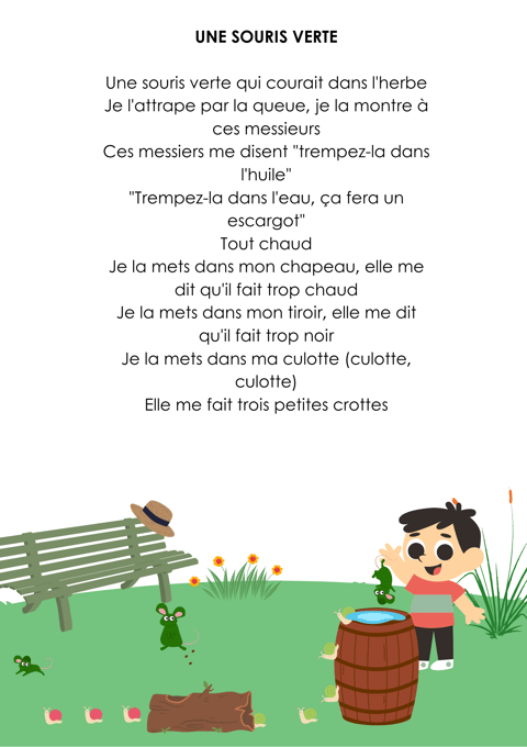 Paroles : une souris verte 