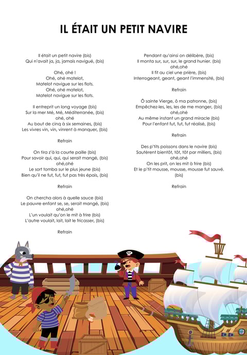 paroles illustrées il était un petit navire