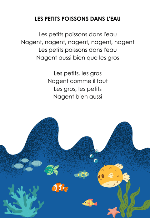 a fish with a fish in the ocean comptine les petits poissons dans l'eau