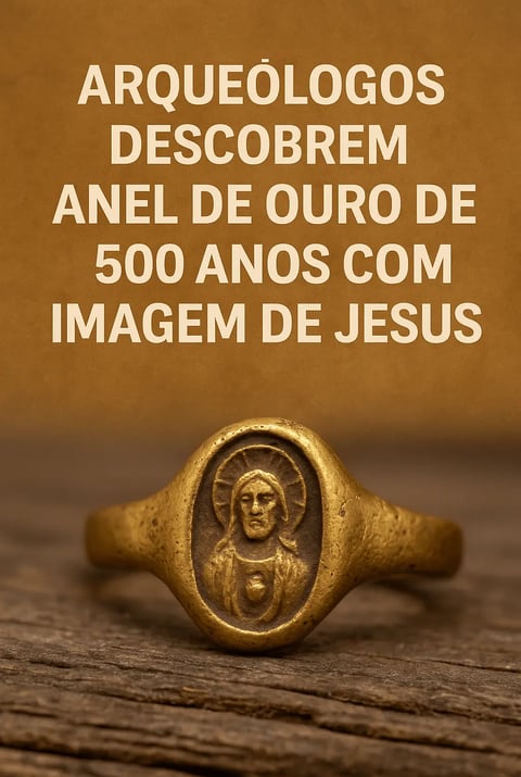 Arqueólogos descobrem anel de ouro de 500 anos com imagem de Jesus na Suécia