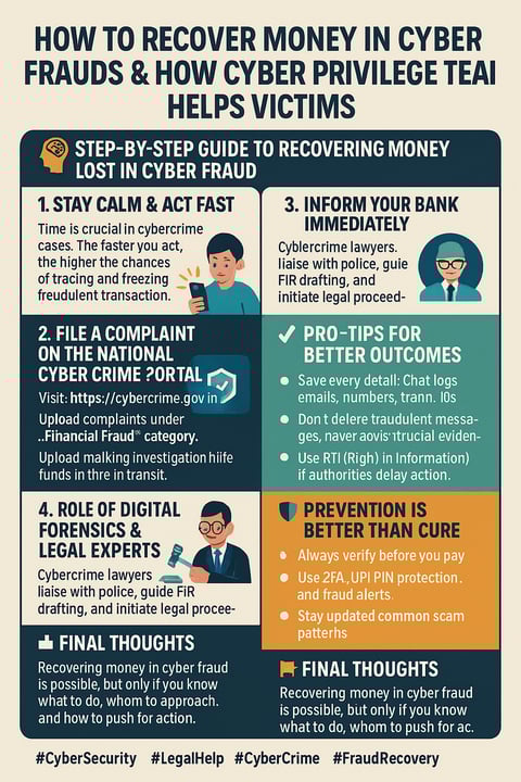 How to Recover Money in Cyber Frauds & How Cyber Privilege Team helps Victims