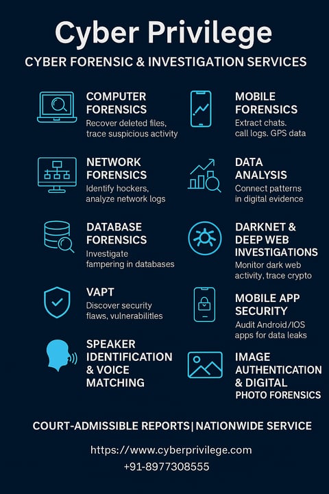 Leading Cyber Forensic Experts Court Admissible Evidence 8977308555 cyber privilege No.1 forensic