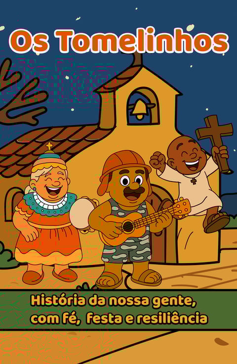 Capa do quadrinho Os Tomelinhos, com histórias de fé, festa e resiliência quilombola