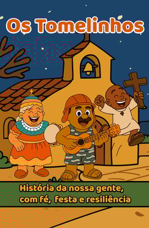 Capa do quadrinho Os Tomelinhos, com histórias de fé, festa e resiliência quilombola