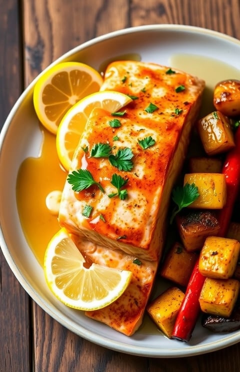 a plate of food with a lemonade and lemonade