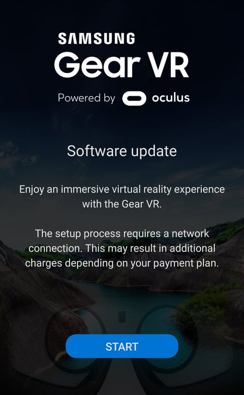 Gear VR Software update screen