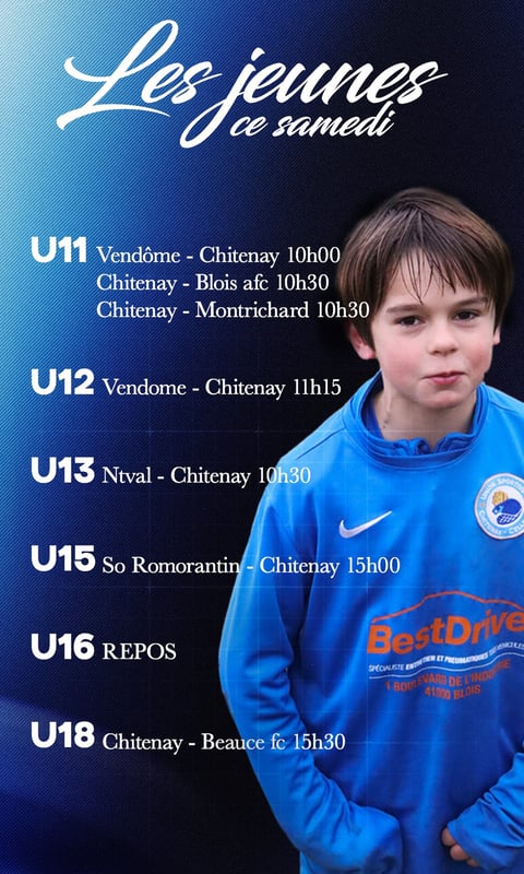 affiche match à venir