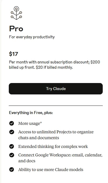Claude Pro Pricing