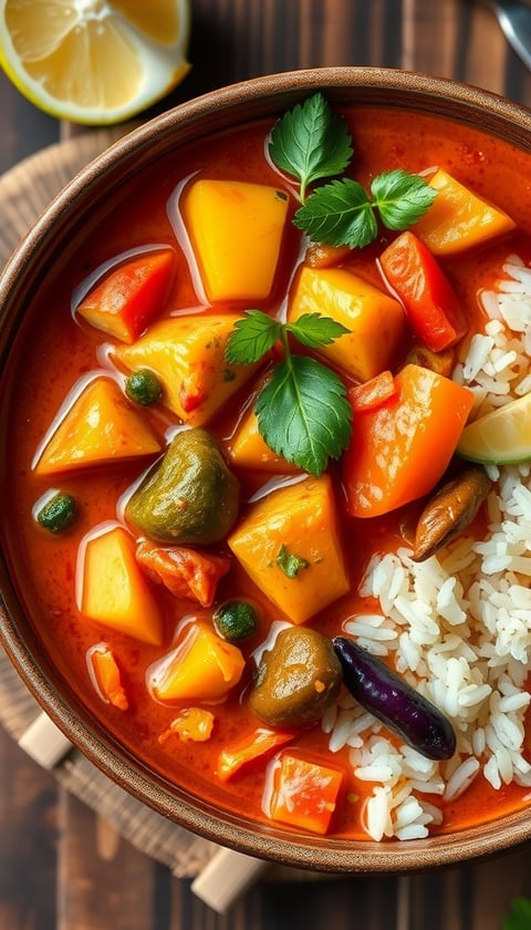 a bowl of food with rice and vegetables