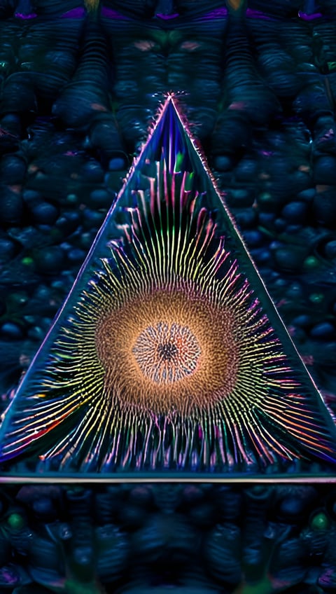 a triangle shaped object with a triangle shaped object