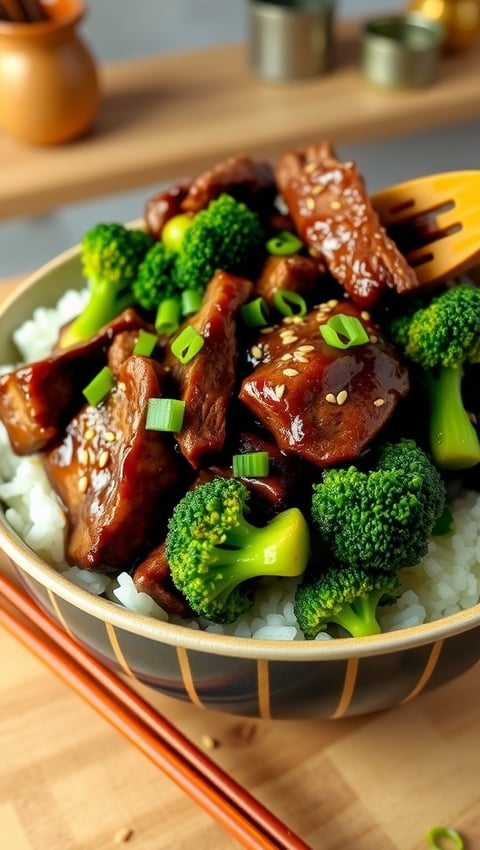 a bowl of food with chopsticks and chopsticks