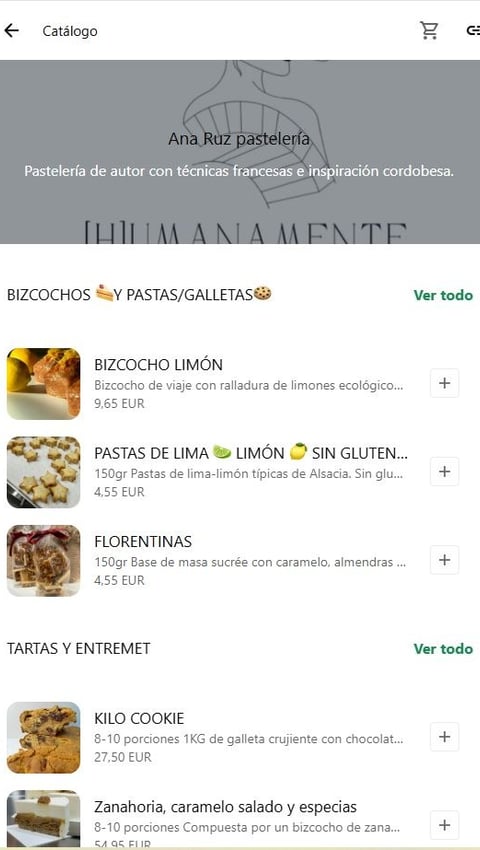 Catálogo Whatsapp Ana Ruz Pastelería