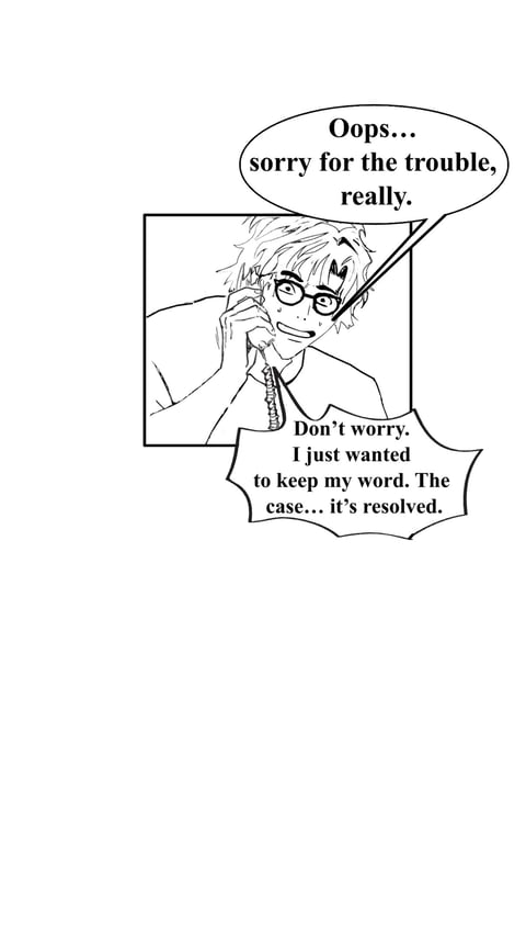male charecter conversation over phone drawing