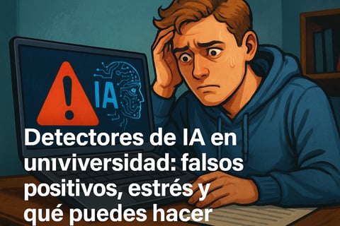 Detectores de IA en la universidad: falsos positivos, estrés y qué puedes hacer