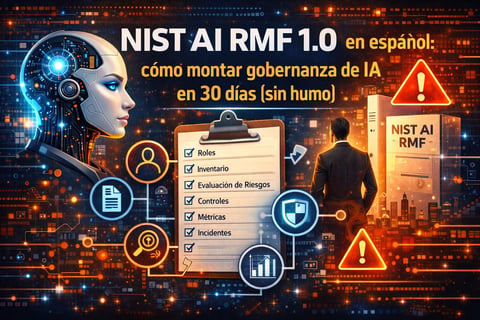 NIST AI RMF 1.0 en español: cómo montar gobernanza de IA en 30 días (sin humo)
