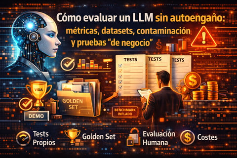 Cómo evaluar un LLM sin autoengaño: métricas, datasets, contaminación y pruebas “de negocio”
