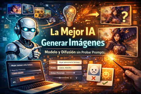 Mejor IA para generar imágenes: cómo elegir modelo + entender la difusión (sin vivir probando prompts)