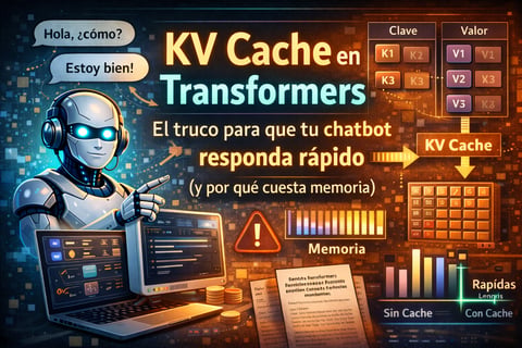 KV Cache en Transformers: el truco que hace que tu chatbot responda rápido (y por qué cuesta memoria)