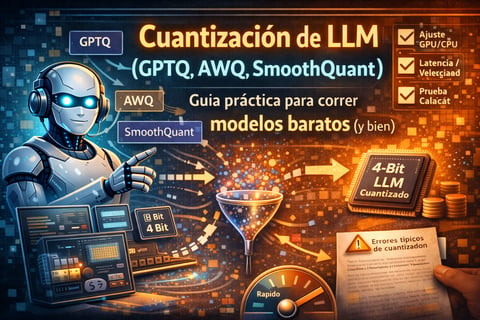 Cuantización de LLM (GPTQ, AWQ, SmoothQuant): guía práctica para correr modelos baratos (y bien)