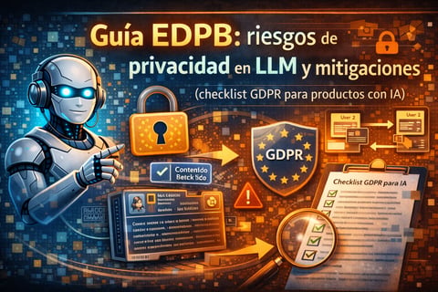 Guía EDPB: riesgos de privacidad en LLM y mitigaciones (checklist GDPR para productos con IA)