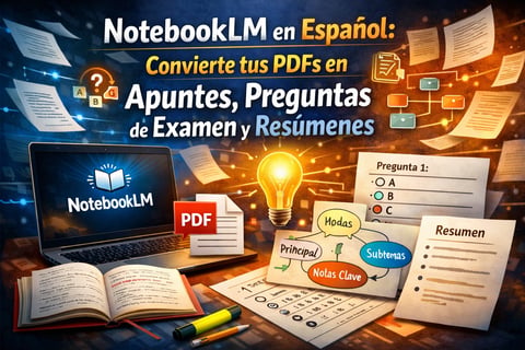 NotebookLM en español: cómo convertir tus PDFs en apuntes, preguntas tipo examen y resúmenes