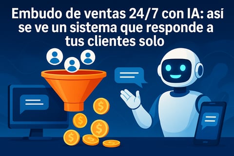 Embudo de ventas 24/7 con IA: así se ve un sistema que responde a tus clientes solo