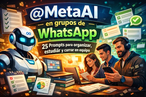 @MetaAI en grupos de WhatsApp: 25 prompts listos para organizar, estudiar y currar en equipo