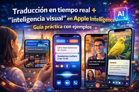 Traducción en tiempo real + “inteligencia visual” en Apple Intelligence: guía práctica con ejemplos