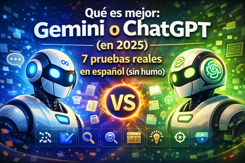 Qué es mejor: Gemini o ChatGPT (en 2025) — 7 pruebas reales en español (sin humo)