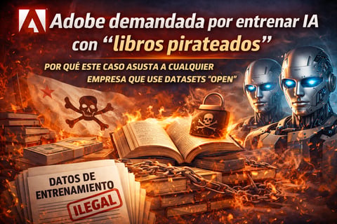 Adobe demandada por entrenar IA con “libros pirateados”: por qué este caso asusta a cualquier empresa que use datasets “open”