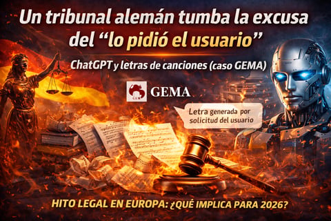 Un tribunal alemán tumba la excusa del “lo pidió el usuario”: ChatGPT y letras de canciones (caso GEMA)