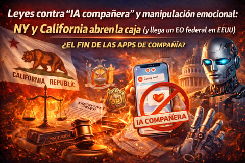 Leyes contra “IA compañera” y manipulación emocional: NY y California abren la caja (y llega un EO federal en EEUU)