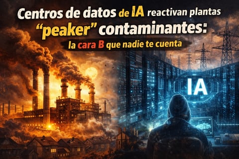 Centros de datos de IA reactivan plantas “peaker” contaminantes: la cara B que nadie te cuenta