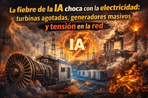 La fiebre de la IA choca con la electricidad: turbinas agotadas, generadores masivos y tensión en la red