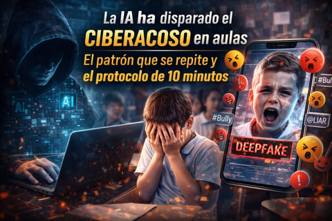 “La IA ha disparado el ciberacoso” en aulas: el patrón que se repite y el protocolo de 10 minutos