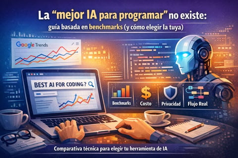 La “mejor IA para programar” no existe: guía basada en benchmarks (y cómo elegir la tuya)