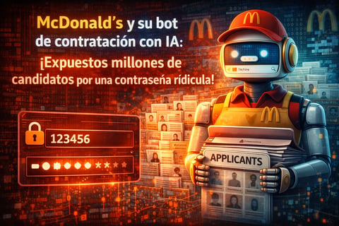 McDonald’s y su bot de contratación con IA: expuestos millones de candidatos por una contraseña ridícula